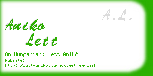 aniko lett business card